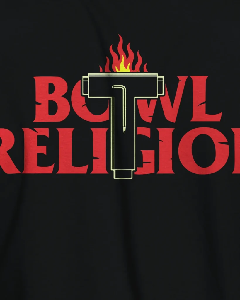 Bowl Religion Skate T-Shirt close-up (frontal graphic)