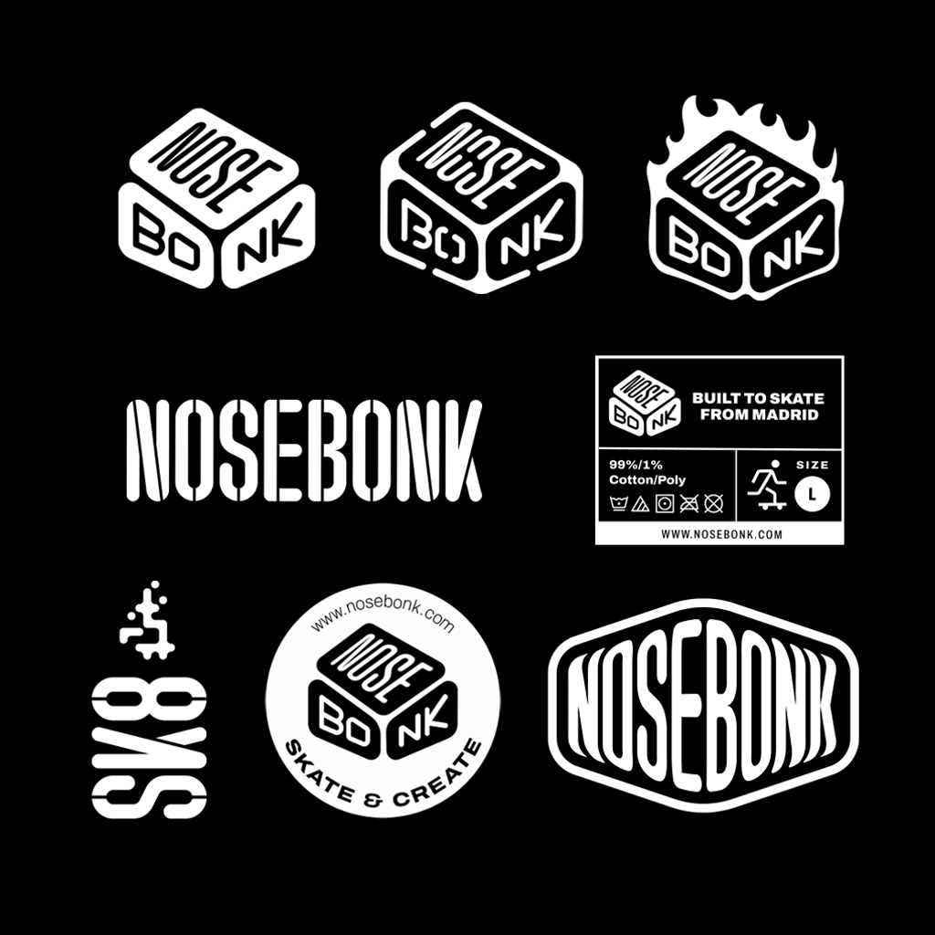 final logo versions of The Nosebonk Skateboarding
Project