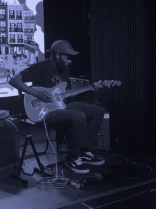 Ray Barbee playing live at El Sótano in Madrid during the Moments Festival — calm, flow and pure connection between skate and music.