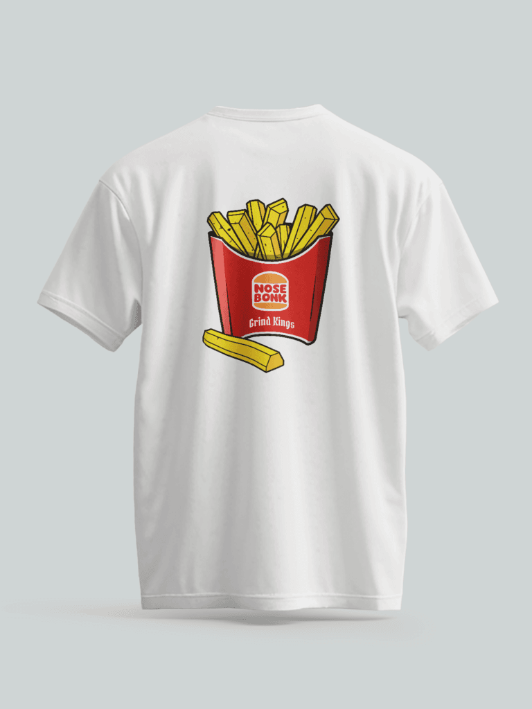 Camiseta de arte de skate con gráfico de patatas fritas como bordillos – lote de preventa limitado