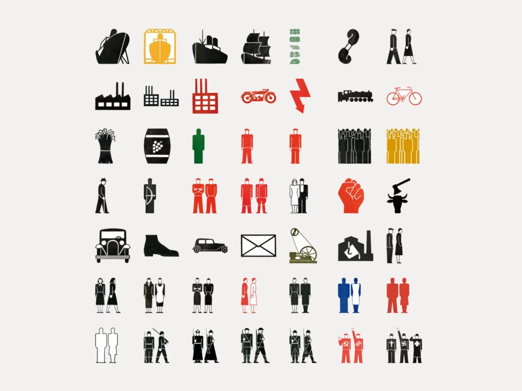 Gerd Arntz pictogram system — grid of signs designed during the 1930s for the Isotype visual language